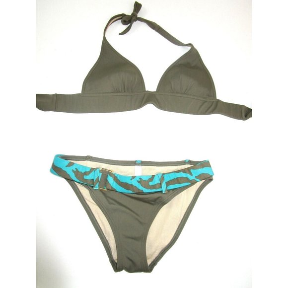 VS Victoria's Secret Bikini Set Army Green Camo Belt Size Small EUC Sexy Fun - Picture 2 of 6